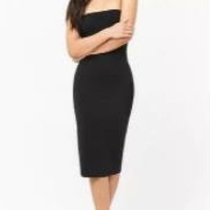 Black Strapless Cotton Dress
